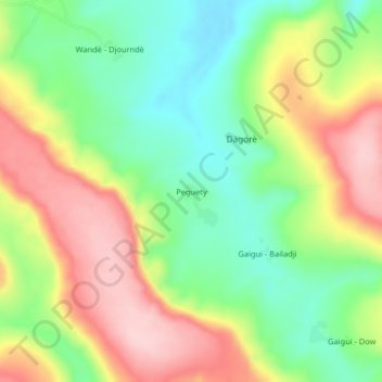 Peguety topographic map, elevation, terrain
