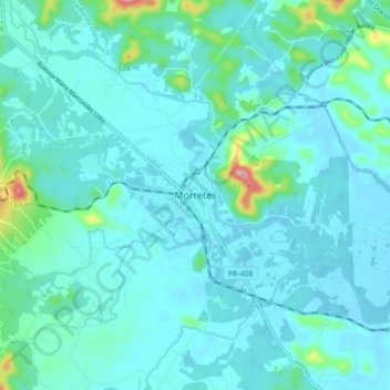 Morretes topographic map, elevation, terrain