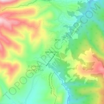 Valle Hermoso topographic map, elevation, terrain