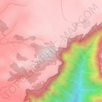 Pico do Monte Negro topographic map, elevation, terrain
