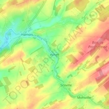 Achet topographic map, elevation, terrain