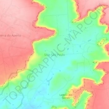 Sítio São Paulo topographic map, elevation, terrain