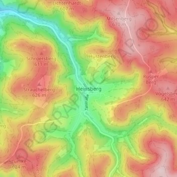 Heinsberg topographic map, elevation, terrain