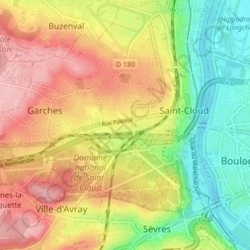 Résidence Boucles de Seine topographic map, elevation, terrain
