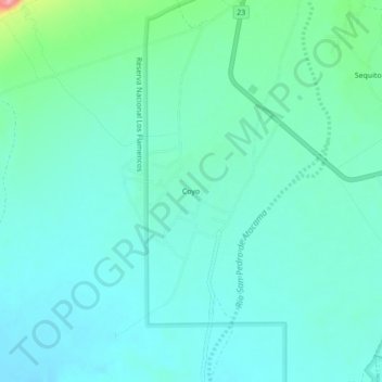 Coyo topographic map, elevation, terrain