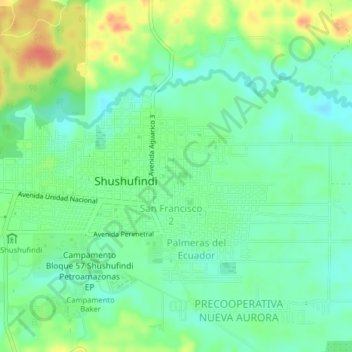 El Cisne topographic map, elevation, terrain