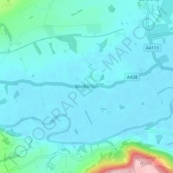 Winforton topographic map, elevation, terrain