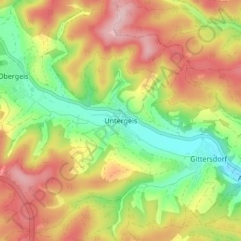 Untergeis topographic map, elevation, terrain