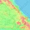 savannakhet topographic map, elevation, terrain