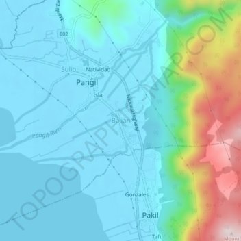 Balian topographic map, elevation, terrain