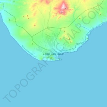 Cabo San Lucas topographic map, elevation, terrain