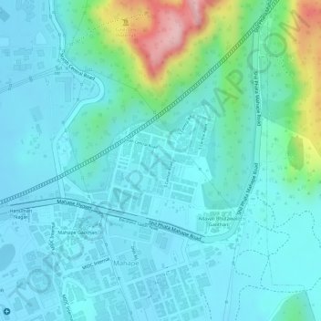 Mahape topographic map, elevation, terrain