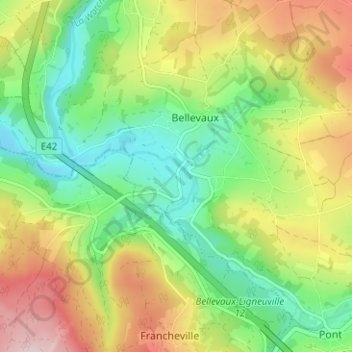 Planche topographic map, elevation, terrain