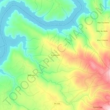 Arrochela topographic map, elevation, terrain