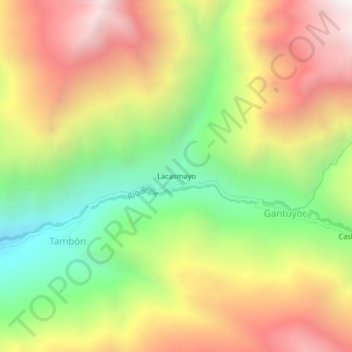 Lacasmayo topographic map, elevation, terrain