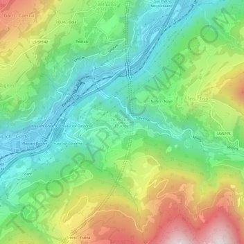 Gufidaun - Gudon topographic map, elevation, terrain
