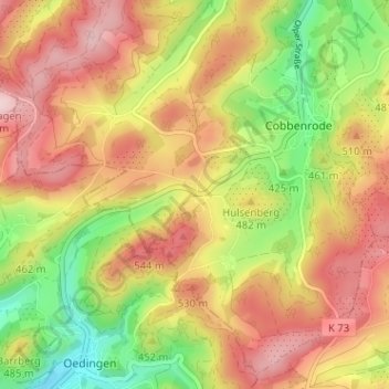 Schwartmecke topographic map, elevation, terrain