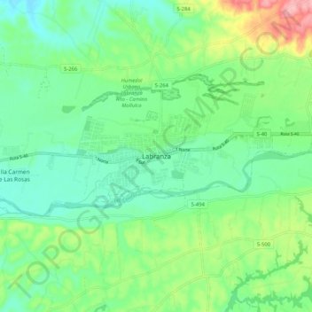 Labranza topographic map, elevation, terrain