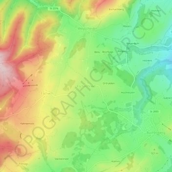 Eschachried topographic map, elevation, terrain