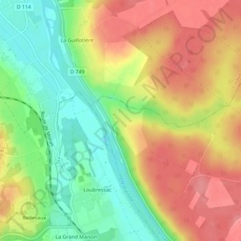 Cornouin topographic map, elevation, terrain