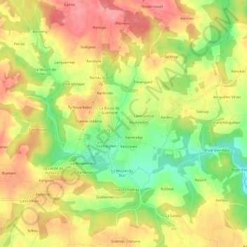 Toulsabl topographic map, elevation, terrain