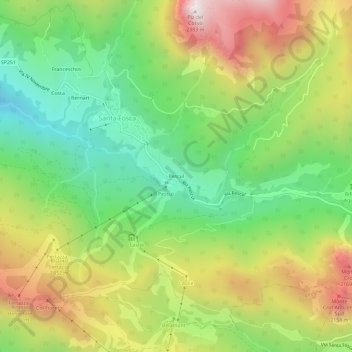 Pescul topographic map, elevation, terrain