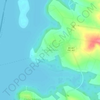 Porto Mendes topographic map, elevation, terrain