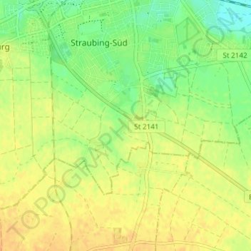 Mitterast topographic map, elevation, terrain