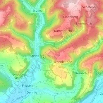 Roßlach topographic map, elevation, terrain