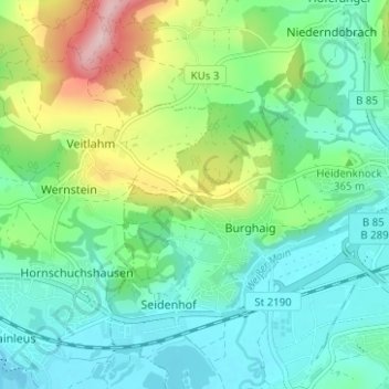 Lindig topographic map, elevation, terrain