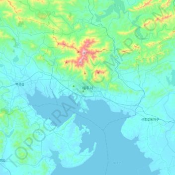 Haeju topographic map, elevation, terrain