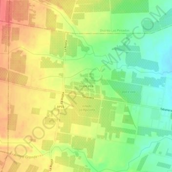 Dolce Vita topographic map, elevation, terrain