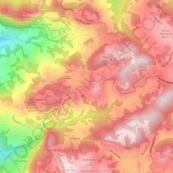Verucchia topographic map, elevation, terrain