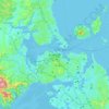 Auckland topographic map, elevation, terrain