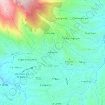 Bellavista topographic map, elevation, terrain