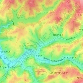 Harhausen topographic map, elevation, terrain