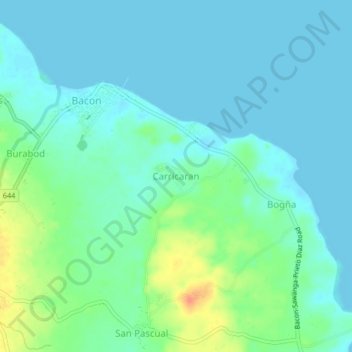 Carricaran topographic map, elevation, terrain