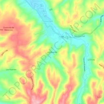 Los Queñes topographic map, elevation, terrain
