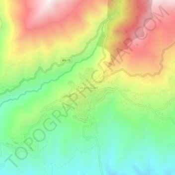 Takerbouzt topographic map, elevation, terrain