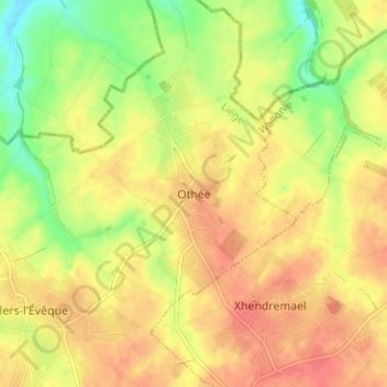 Othée topographic map, elevation, terrain