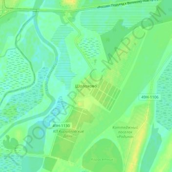 Шолохово topographic map, elevation, terrain