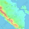 South Sumatra topographic map, elevation, terrain