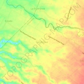 San Roque topographic map, elevation, terrain