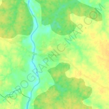 Nadigaon topographic map, elevation, terrain