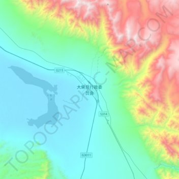 大柴旦行政委员会 topographic map, elevation, terrain