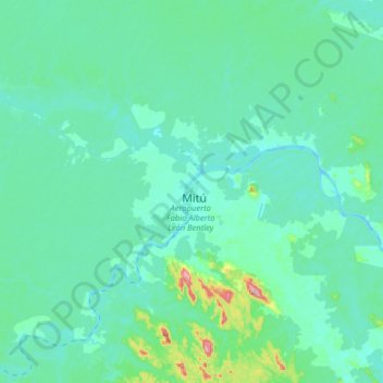 Mitú topographic map, elevation, terrain