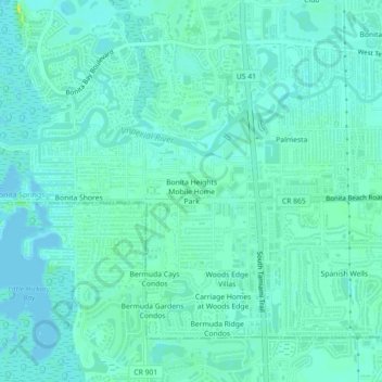 Bonita Heights Mobile Home Park topographic map, elevation, terrain