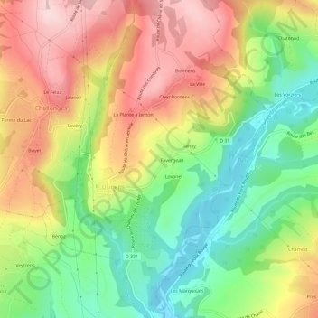 Croix topographic map, elevation, terrain