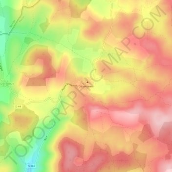 Sauveterre topographic map, elevation, terrain