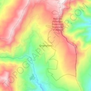 Gramalote topographic map, elevation, terrain